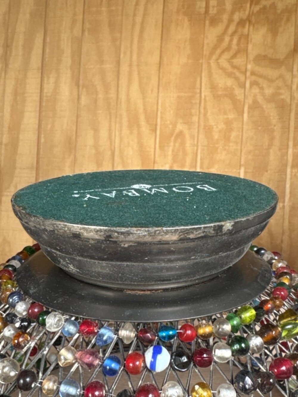 Vintage Bombay Colorful Beaded Metal Bowl Bohemian Home Decor Table Dish - Picture 9 of 10